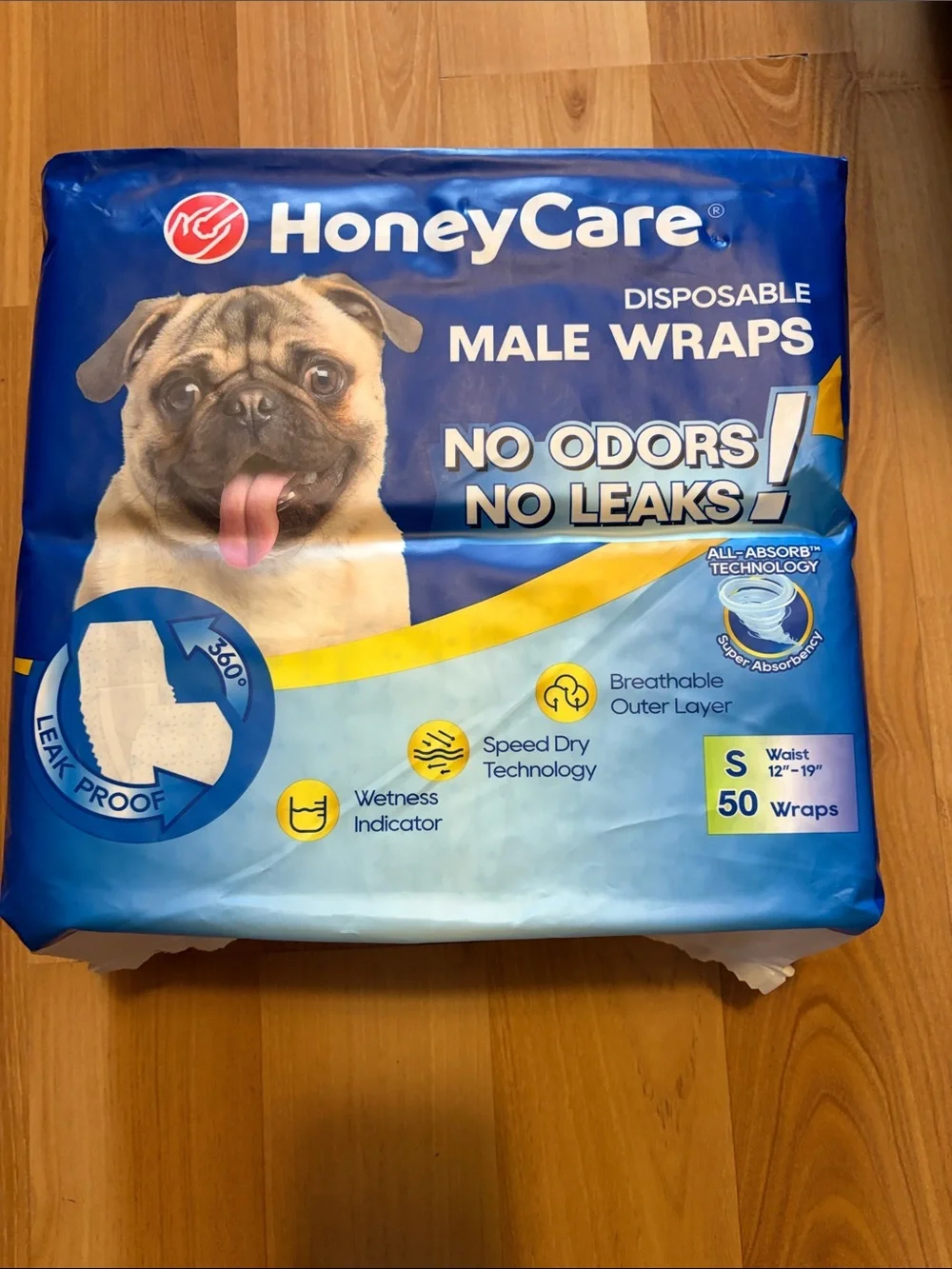 Disposable Male Wraps - size small Blue (50 Count)